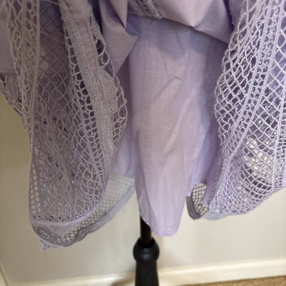 Vineyard Vines Open Stitch Inset Long Sleeve Dress Lavender Small Cottagecore - Picture 7 of 9
